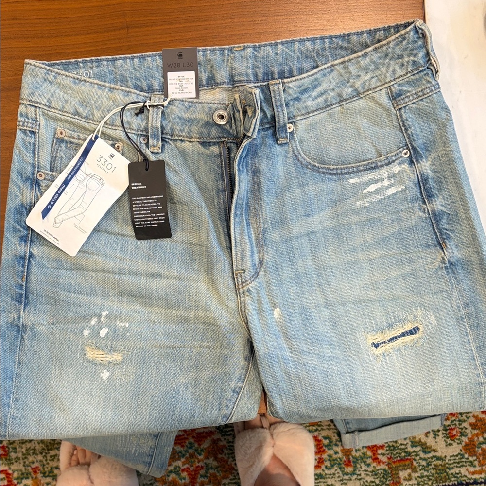 Casual Light Blue Relaxed Jeans for Women